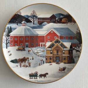 Christmas On The Farm Plate Martha B. Leone 1992 Celebration of Yesteryear E1000